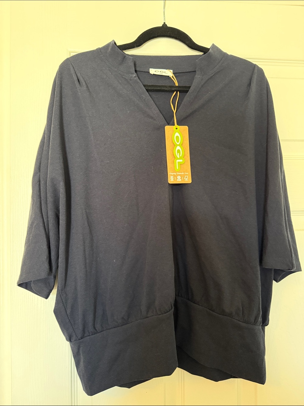 OGL Navy V-Neck Relaxed Tunic Top